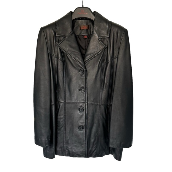 MOBWIFE AESTHETIC: DANIER GENUINE BLACK LEATHER JACKET, US XL - Picture 1 of 13